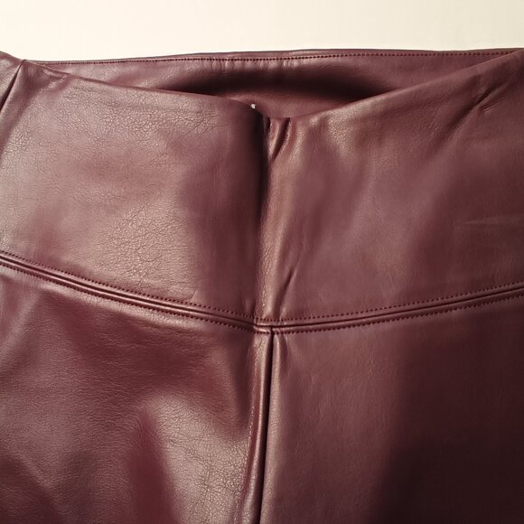 White House Black Market Runway Legging Size 2 Faux Leather Mid Rise Mauve Color - Picture 4 of 11